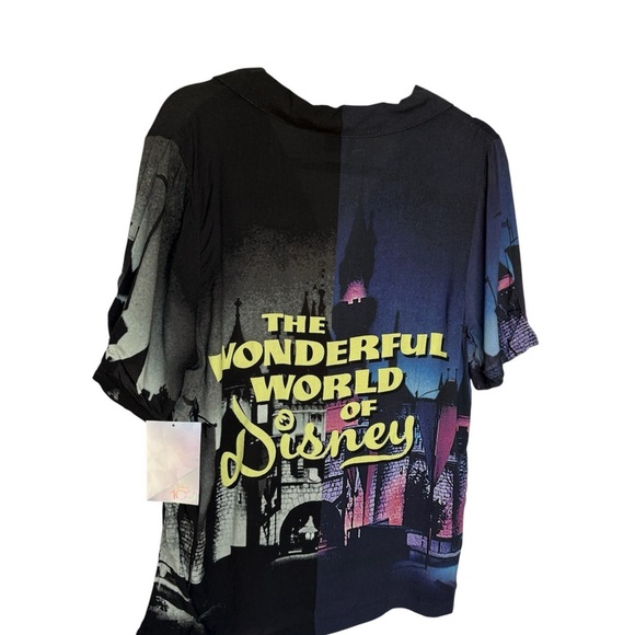 Disney 100 the wonderful world of Disney castle button down vintage look WDW - Picture 11 of 12